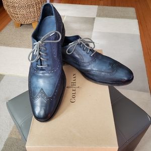 Cole Haan Klevin Wing Ox Navy Washed Sz 12 shoes